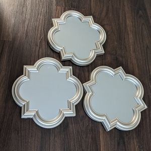 3-Pc. Quatrefoil Mirror Set in Silver